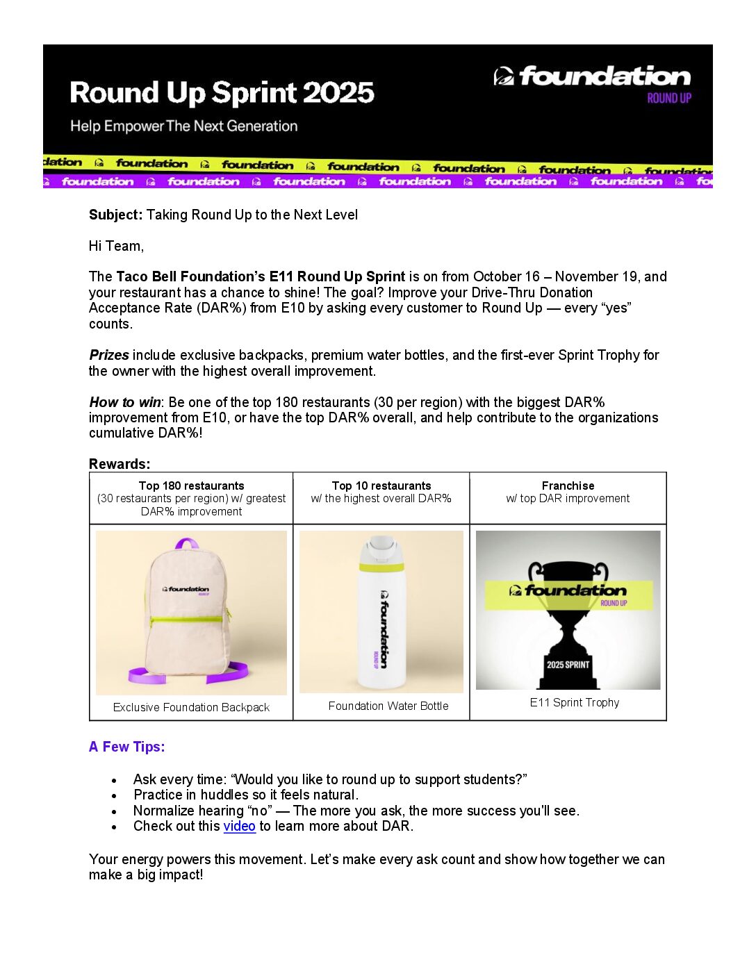 Email template